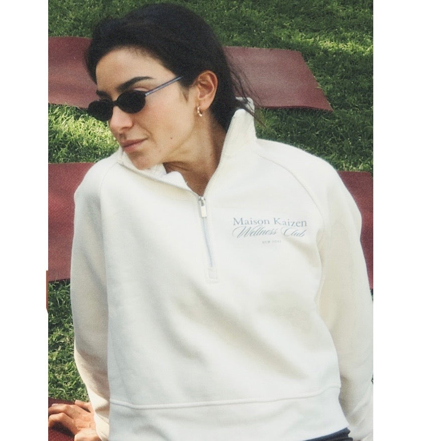 Maison Kaizen White Zip Jumper