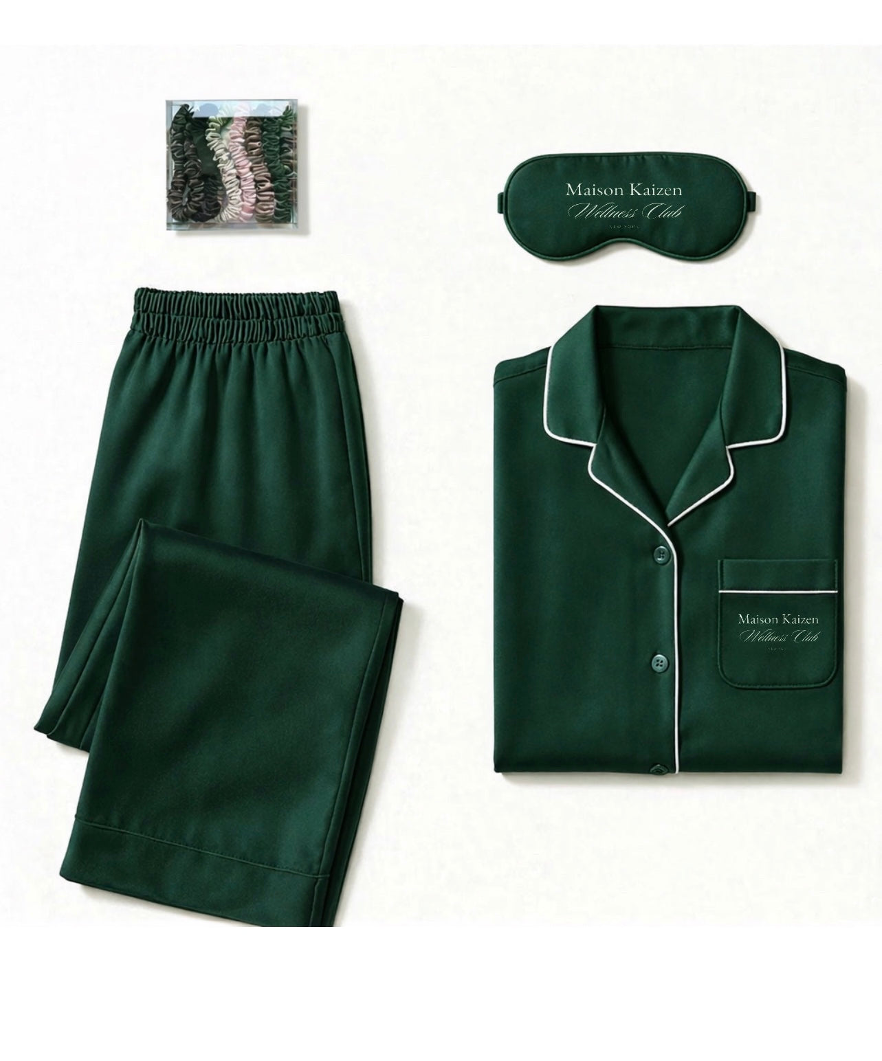 Maison Kaizen Green Silk Pyjama Set