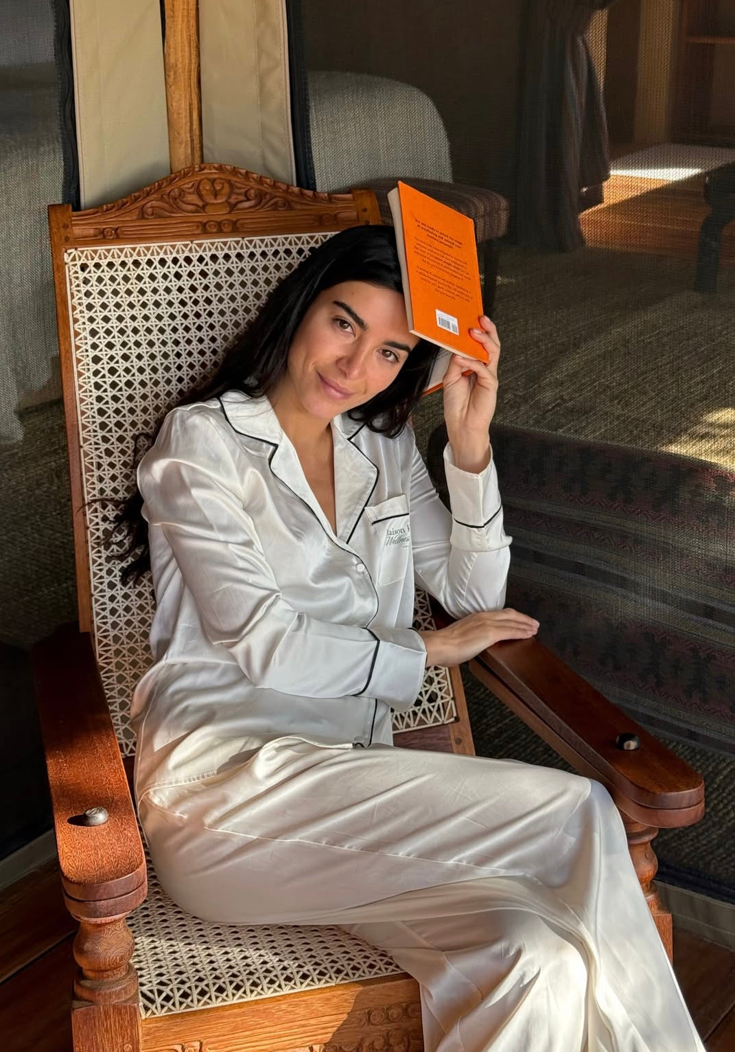 Maison Kaizen Cream Silk Pyjama Set